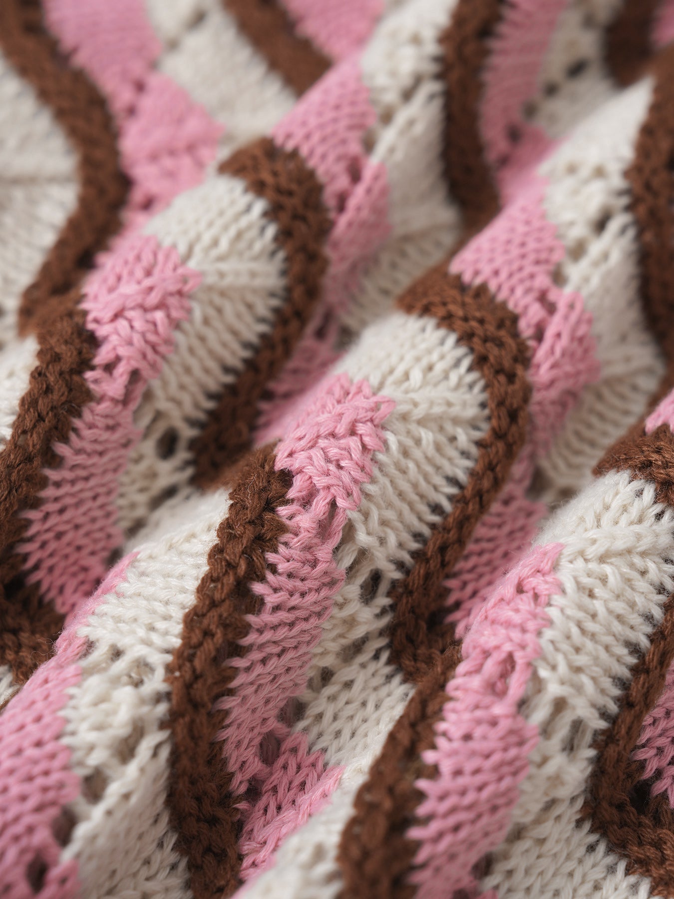 Pink Wave Crochet Drawstring Shorts