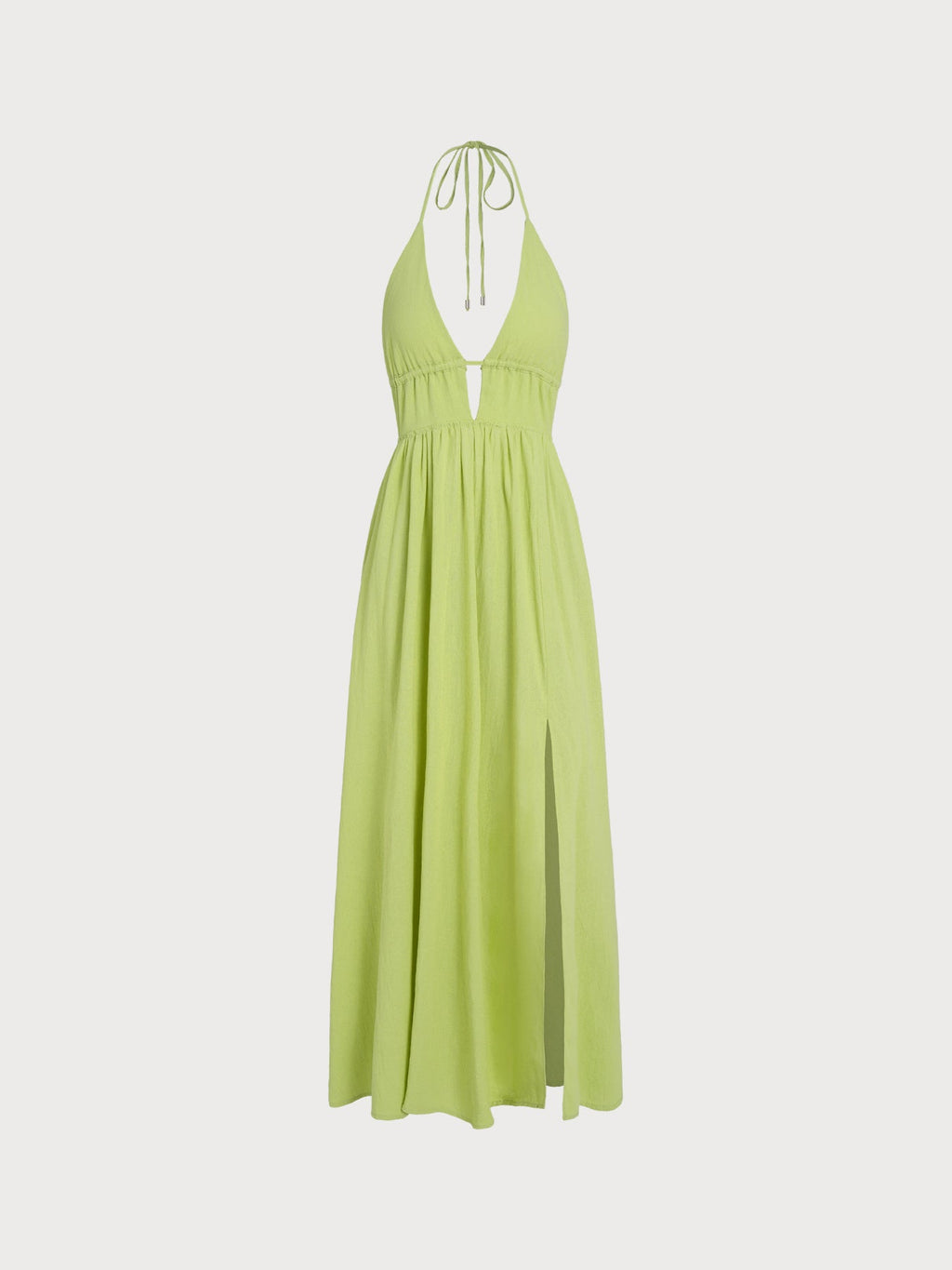 Green Cutout Cross Back Maxi Dress