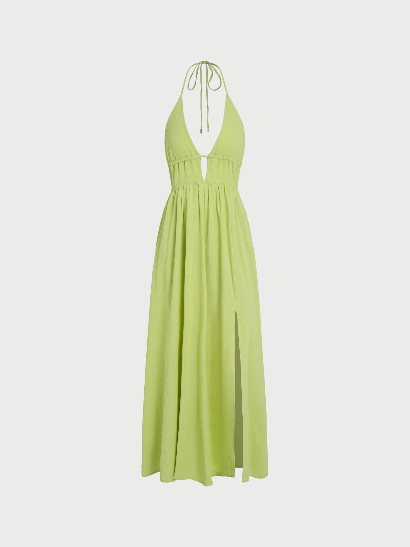 Green Cutout Cross Back Maxi Dress