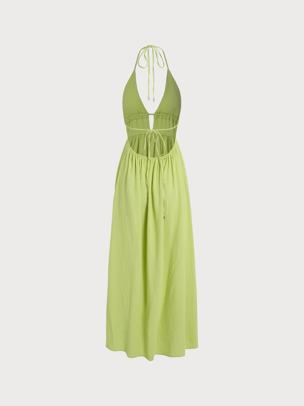 Green Cutout Cross Back Maxi Dress