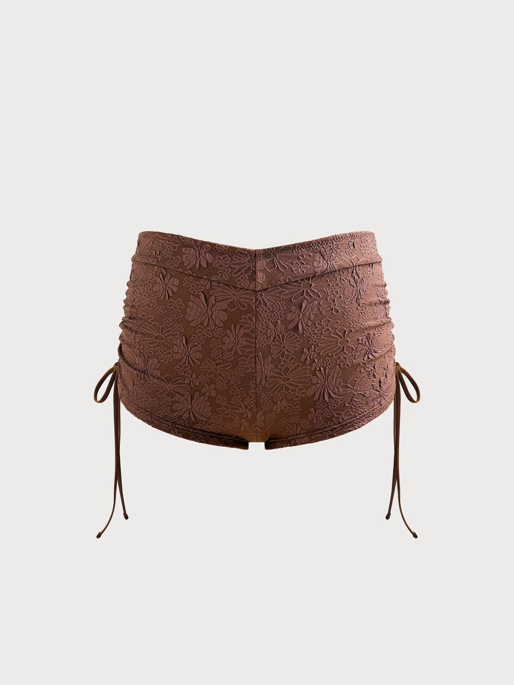 Coffee Jacquard Side Tie Surf Shorts