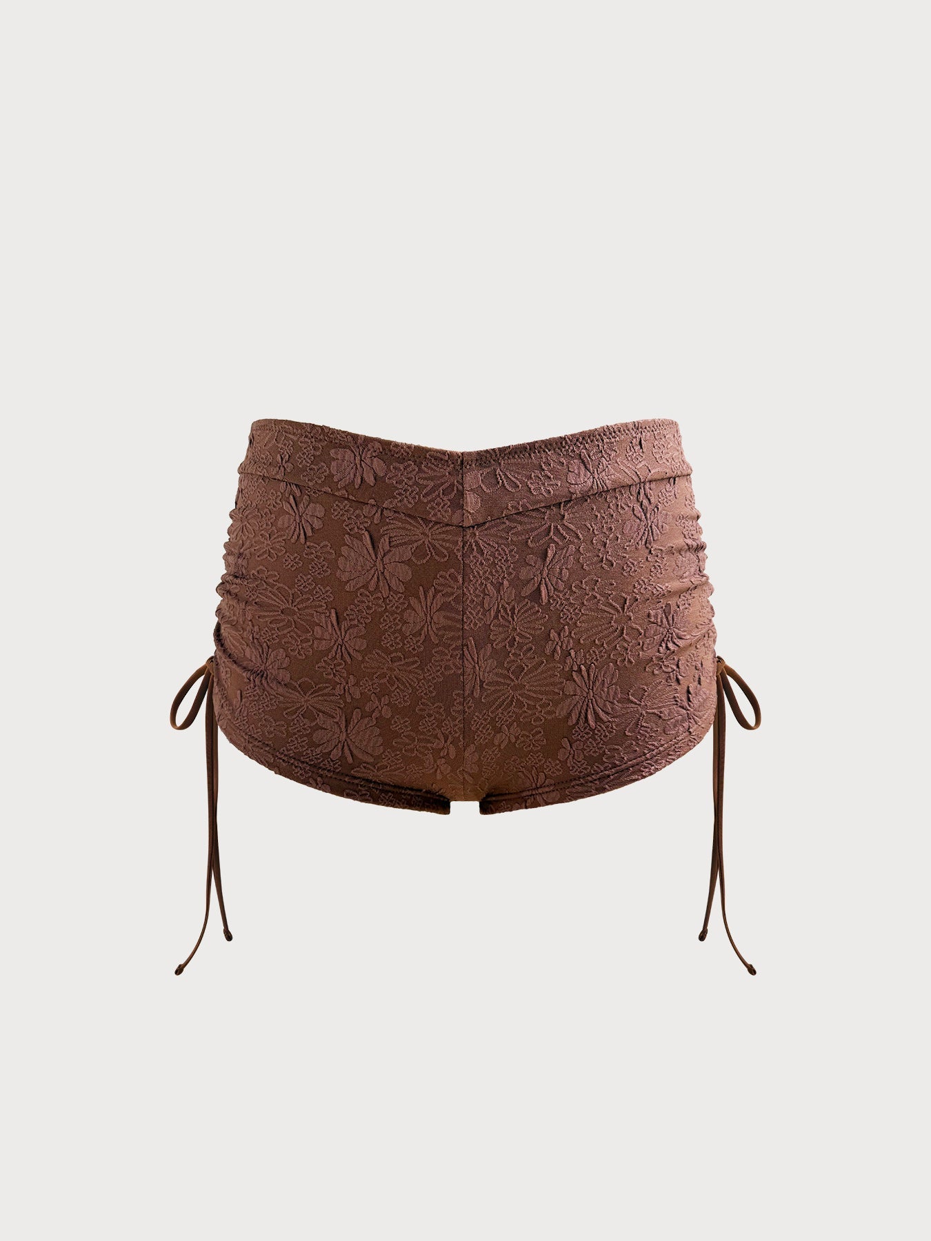 Coffee Jacquard Side Tie Surf Shorts