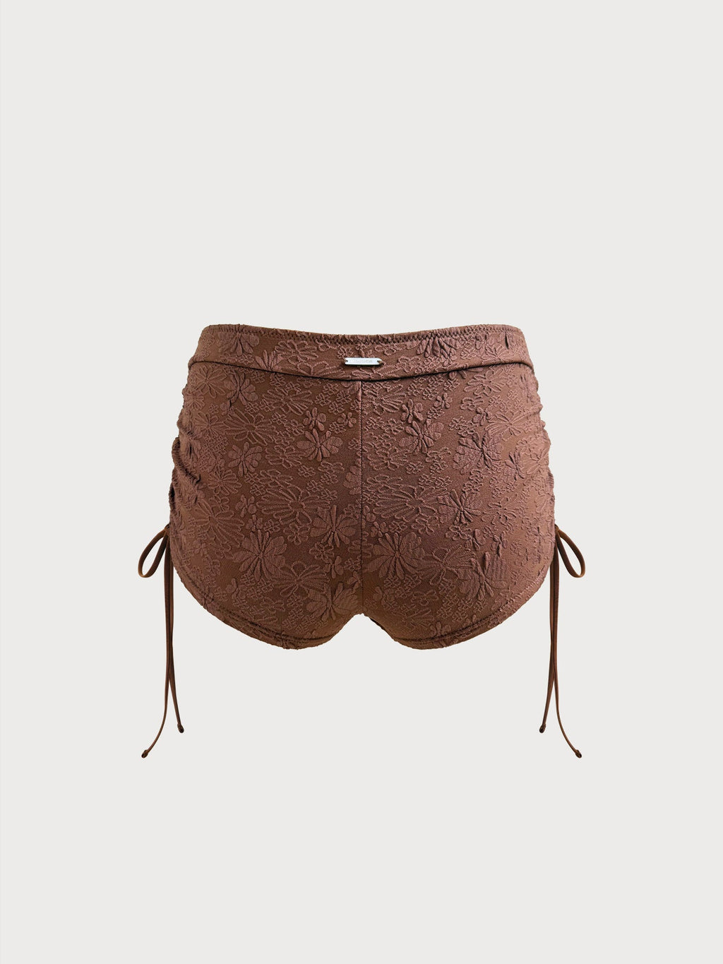 Coffee Jacquard Side Tie Surf Shorts