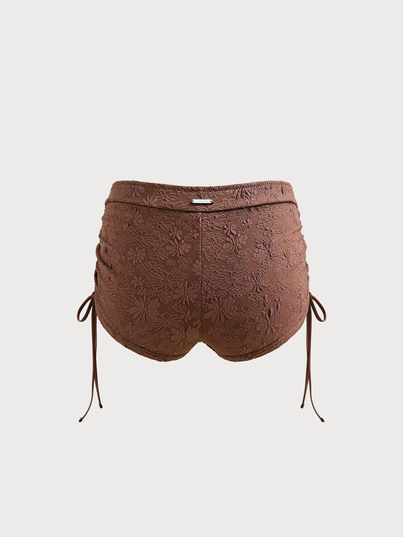 Coffee Jacquard Side Tie Surf Shorts