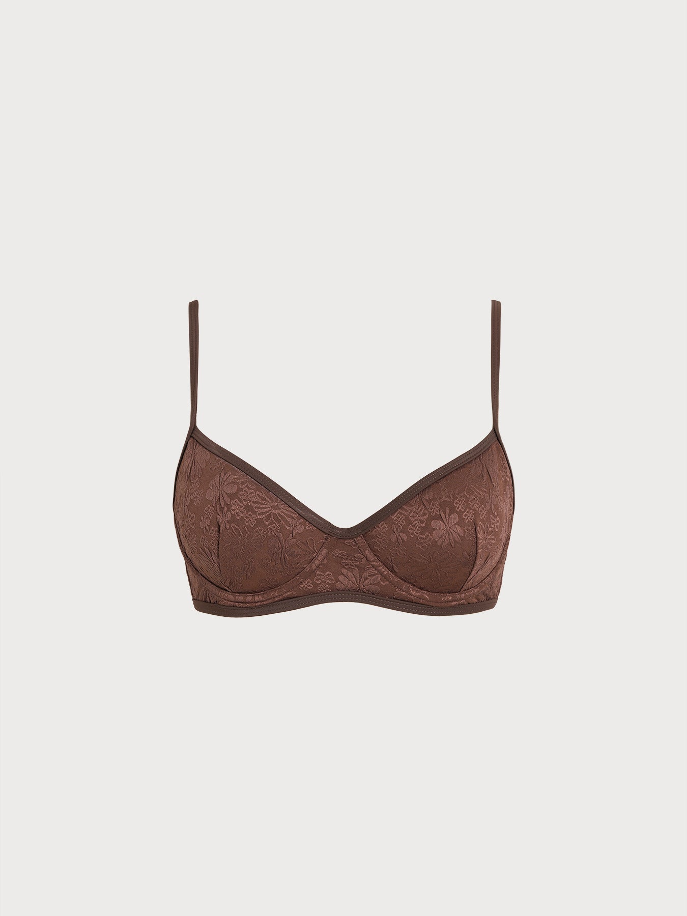 Coffee Jacquard Triangle Surf Top