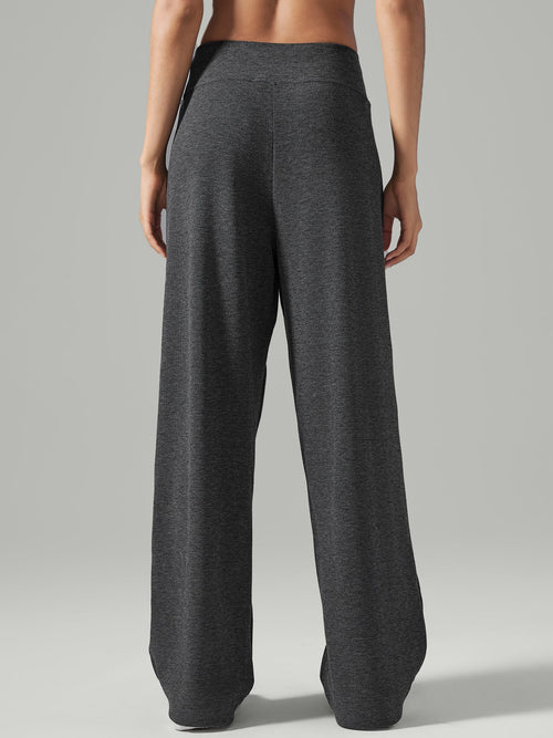 Black Drawstring Wide Leg Lounge Pants