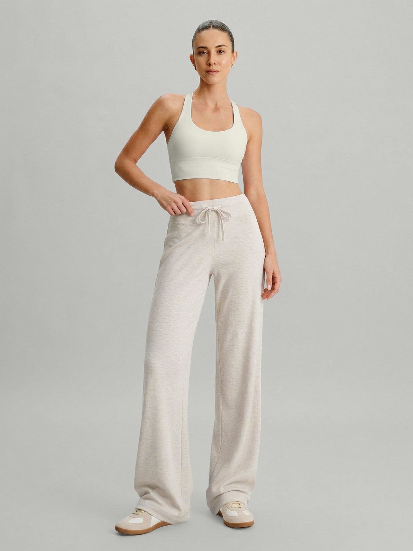 Apricot Drawstring Wide Leg Lounge Pants