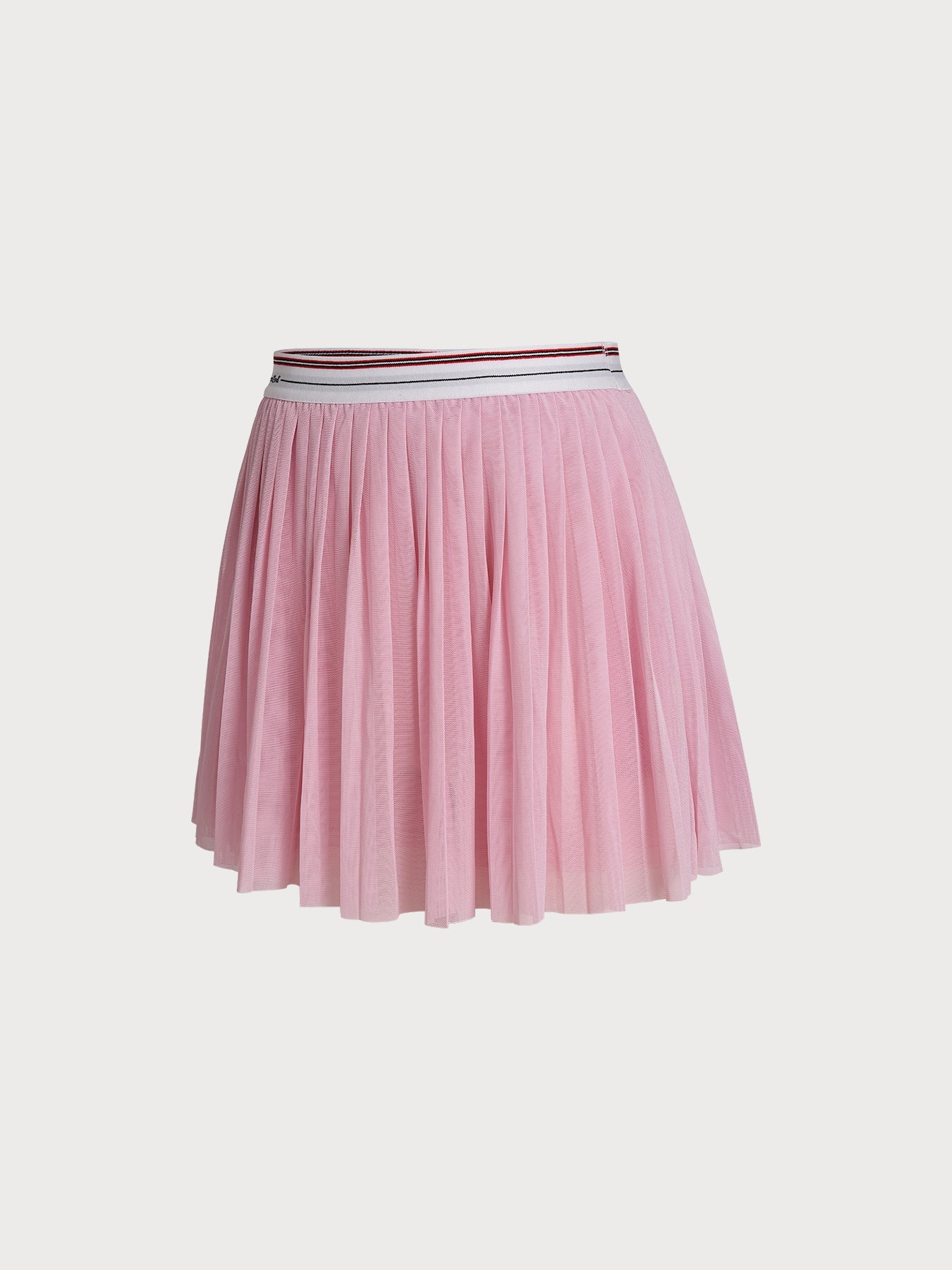 Light Pink Pleated A-Line Sports Skirt