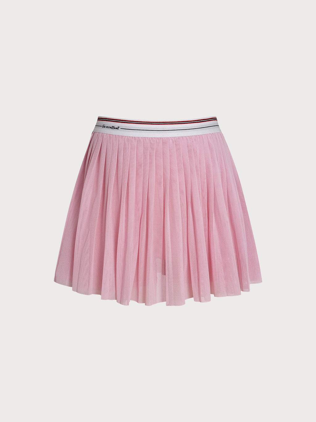 Light Pink Pleated A-Line Sports Skirt