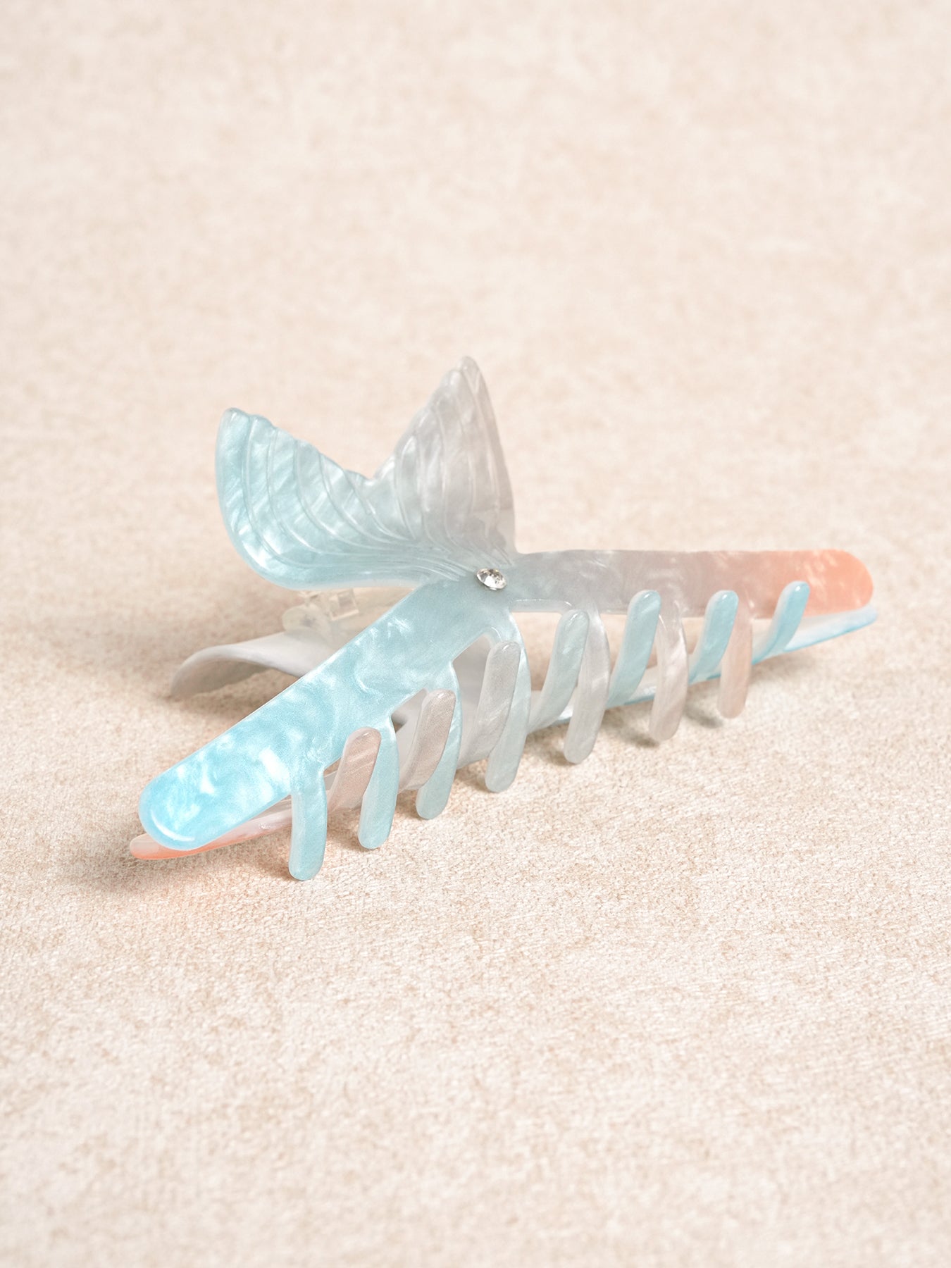 Light Blue Plastic Gradient Hair Clip
