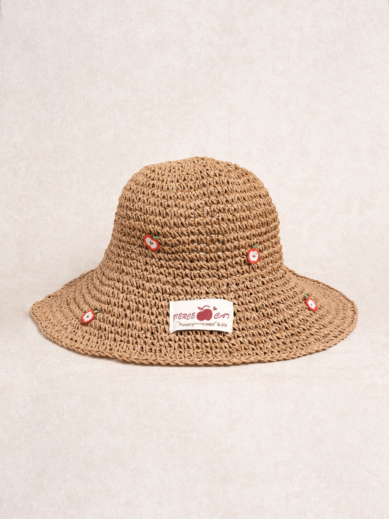 Brown Vintage Apple Woven Straw Hat