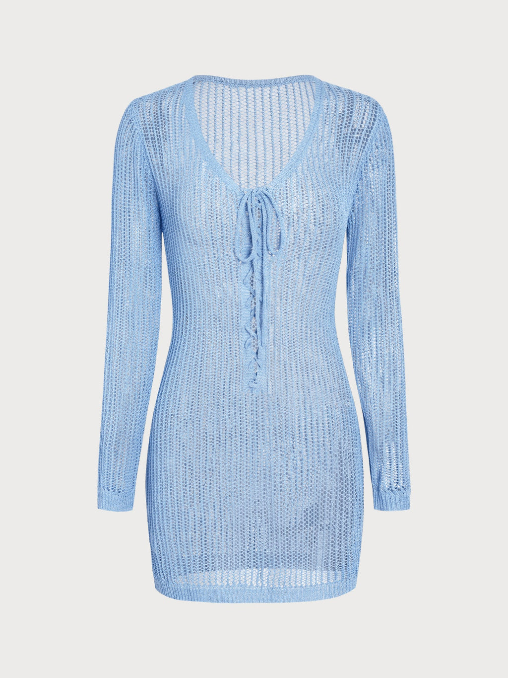 Blue Knit Crochet Cover-up