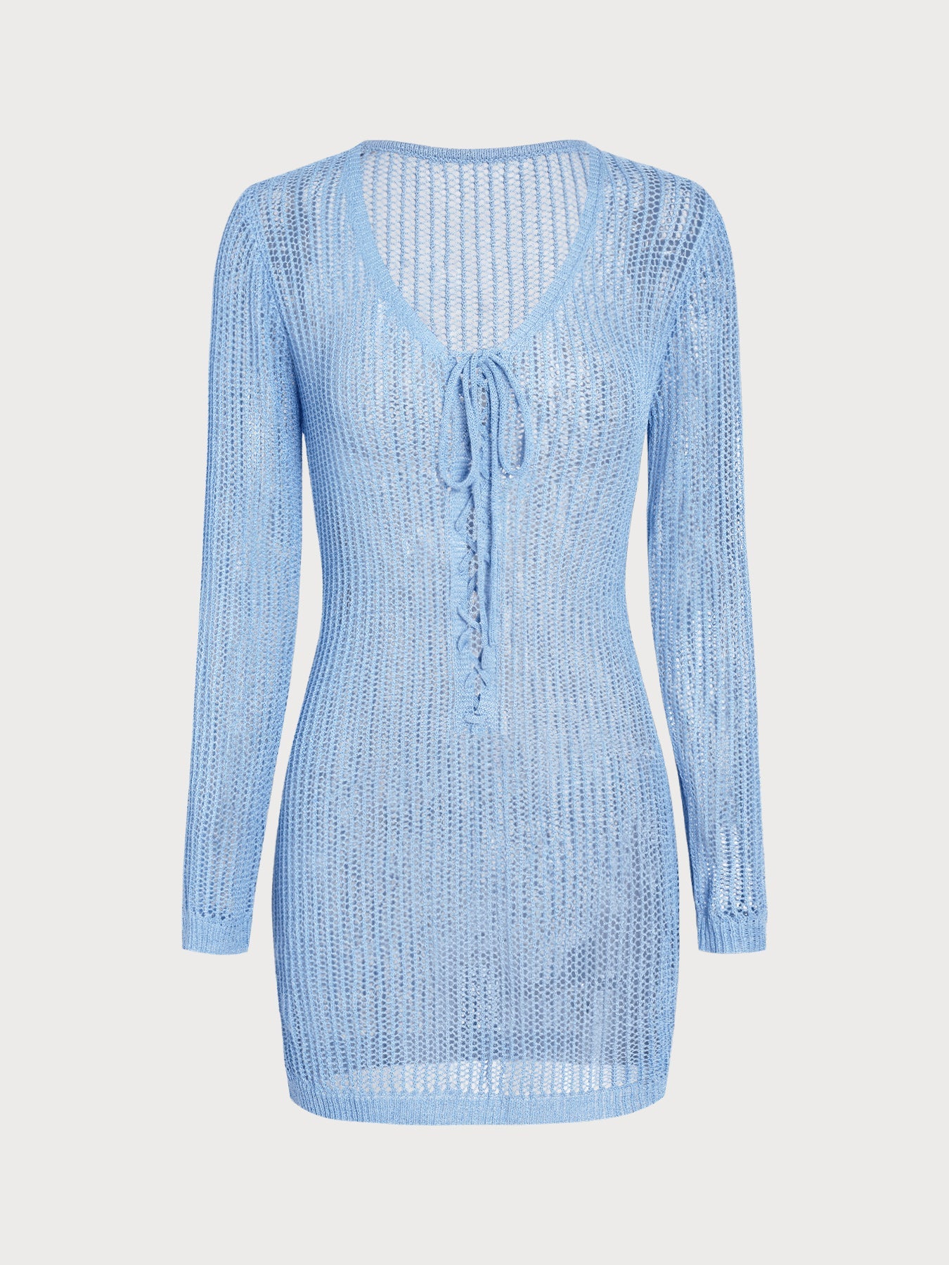 Blue Knit Crochet Cover-up