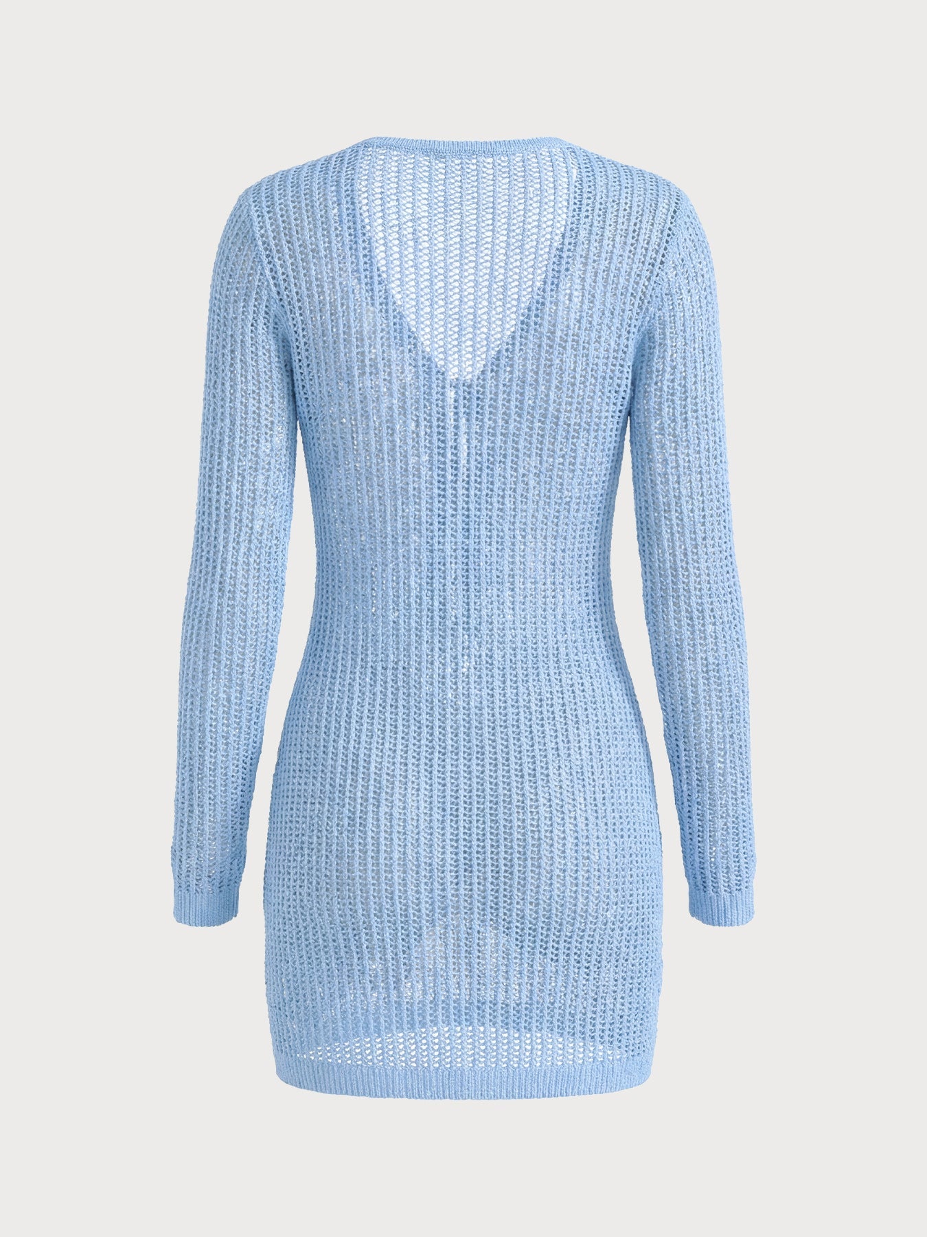 Blue Knit Crochet Cover-up