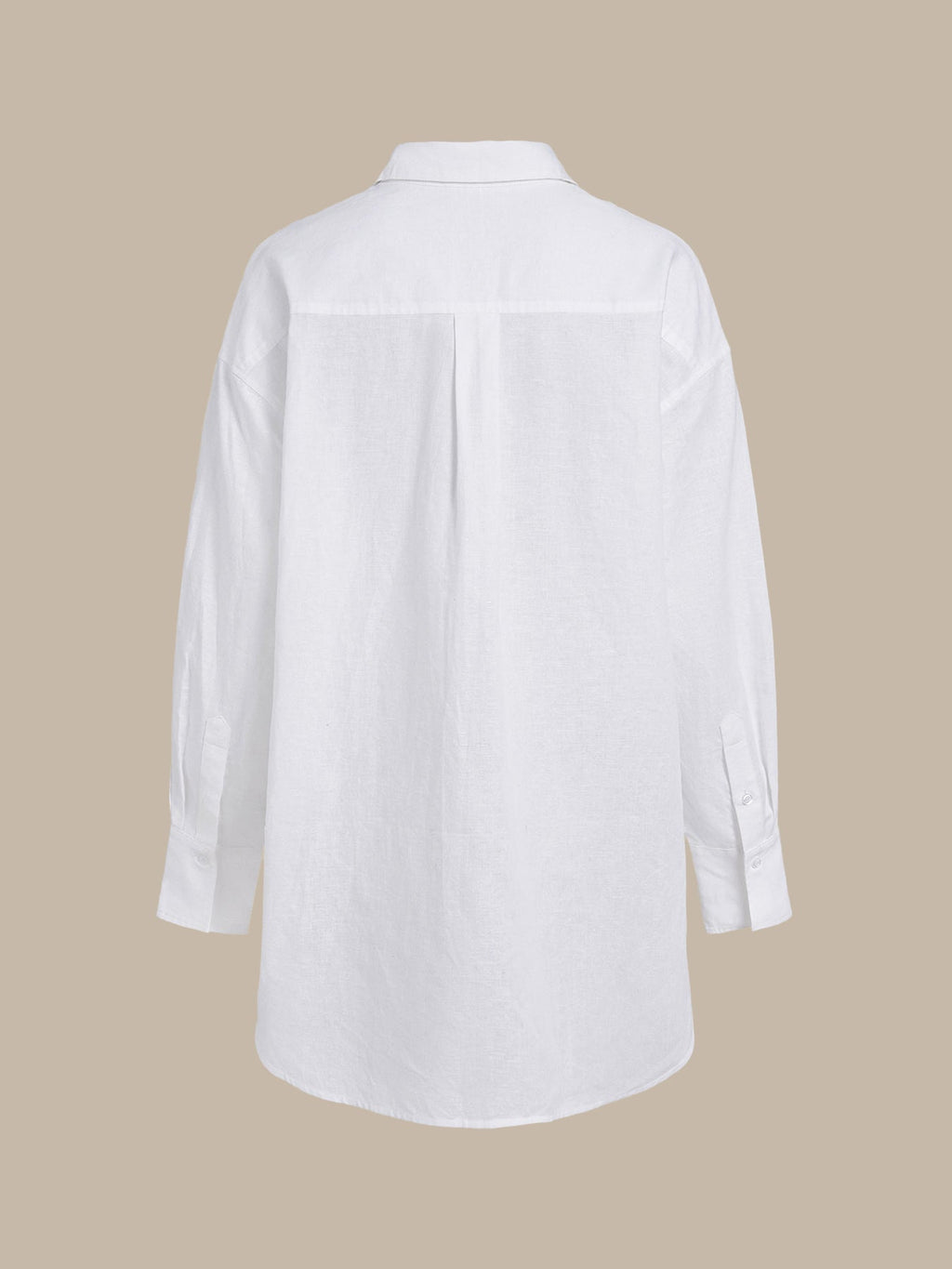 White Cotton-Linen Cover-up Shirt
