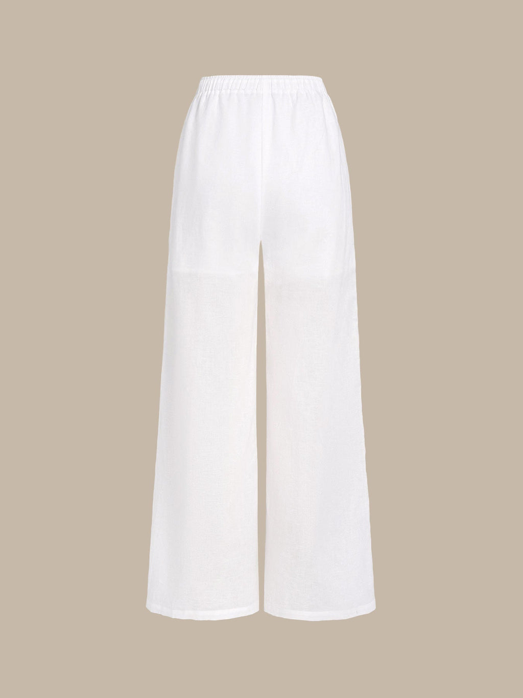 White Cotton-Linen Wide-Leg Cover-Up Pants