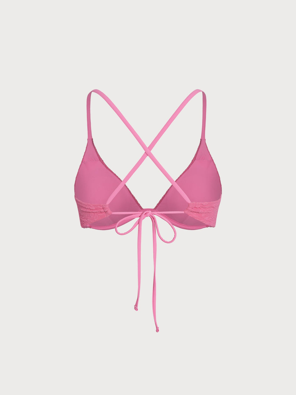 Pink Jacquard Underwire Triangle Bikini Top