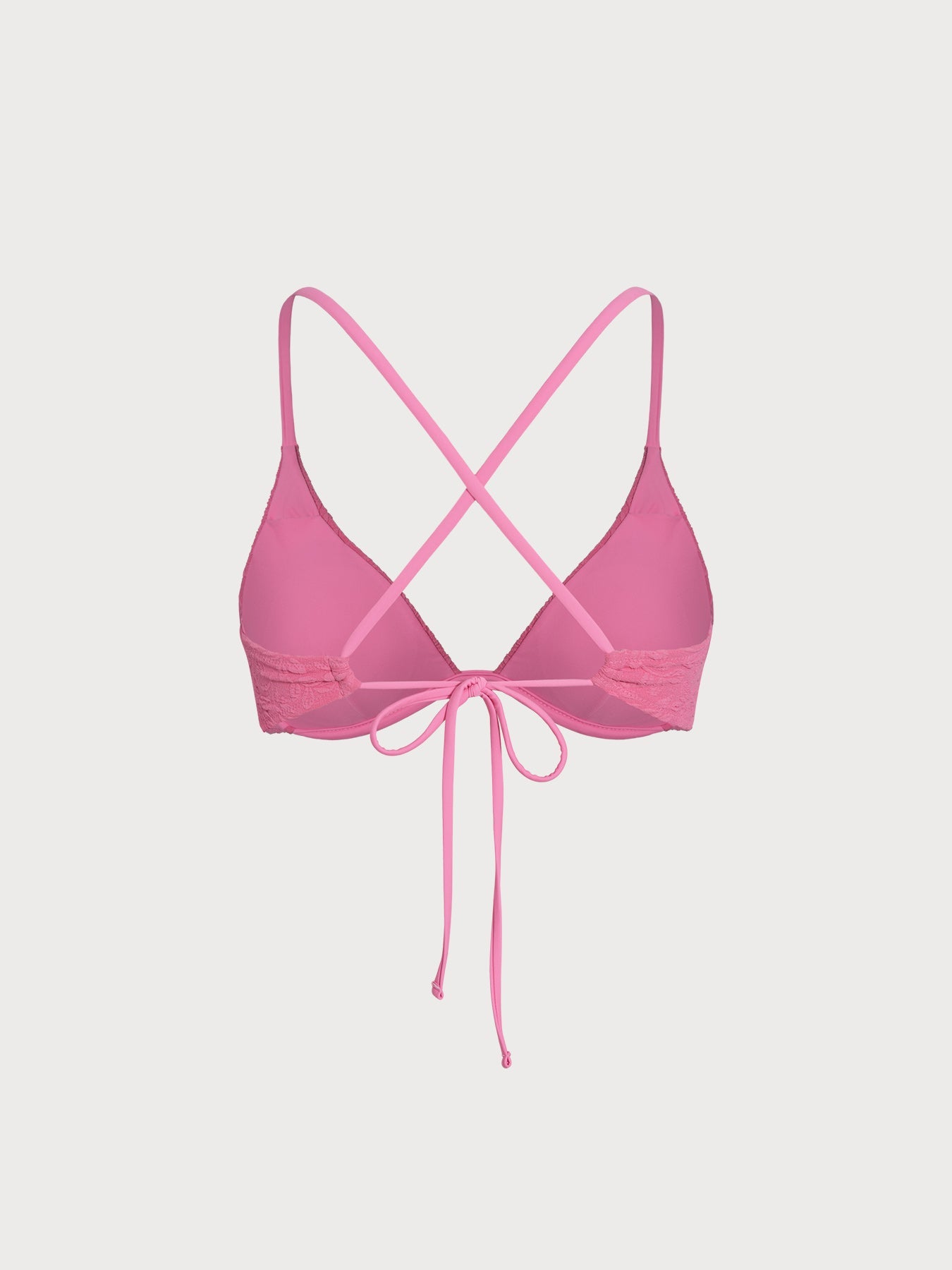 Pink Jacquard Underwire Triangle Bikini Top