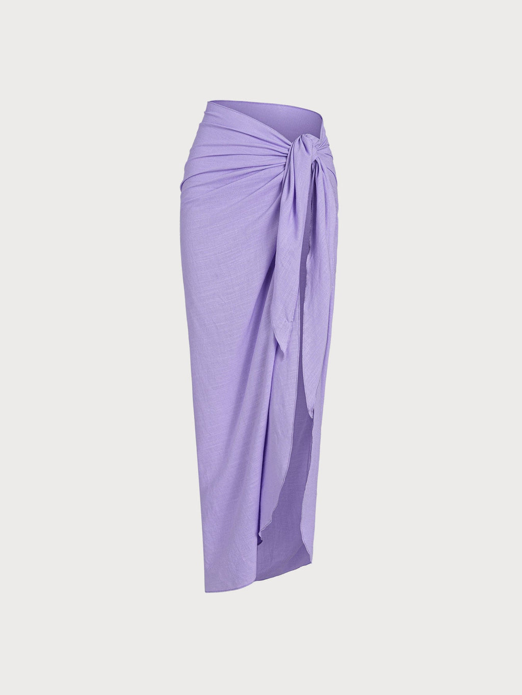 Purple Wrap Cover-Up Midi Skirt