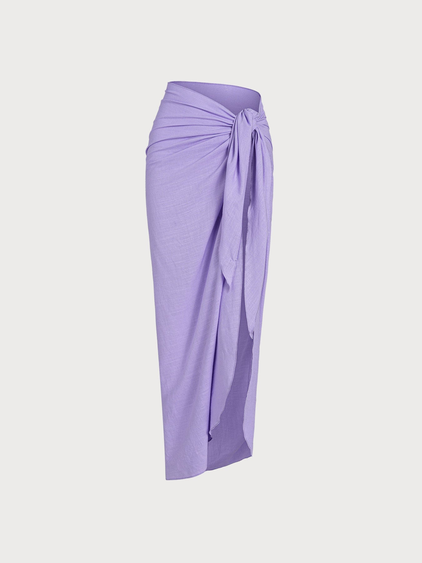 Purple Wrap Cover-Up Midi Skirt