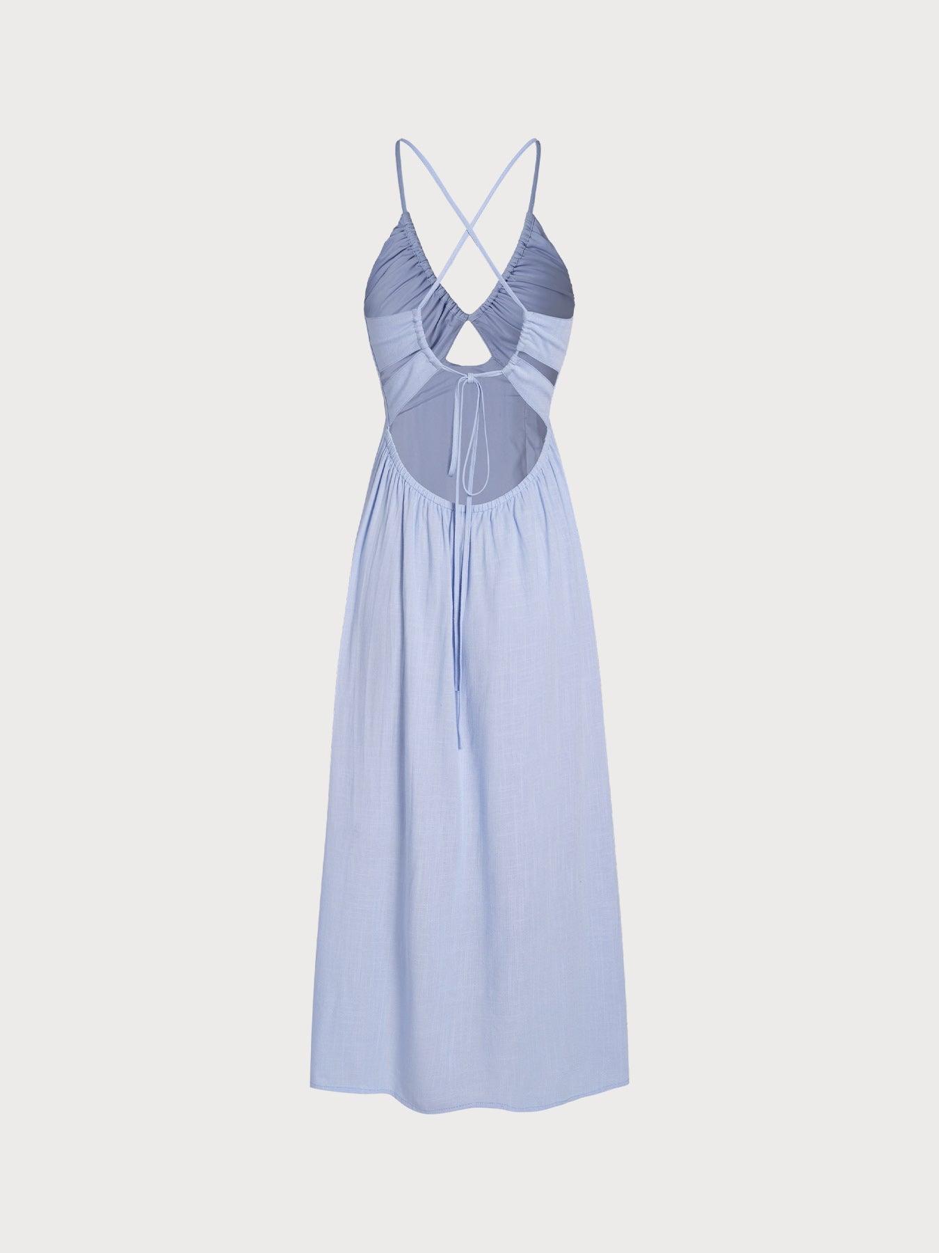 Blue Crisscross Halter Cutout Beach Dress